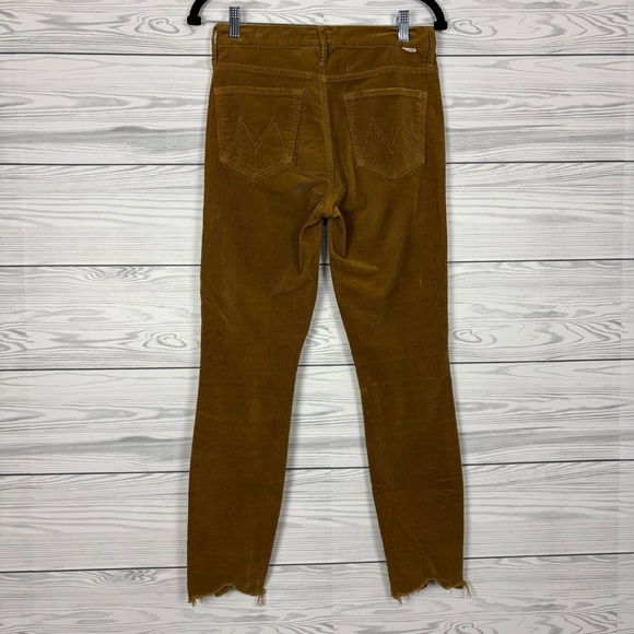 MOTHER High Waisted Looker Ankle Chew Brown Corduroy Pants Size 26 - Picture 7 of 14